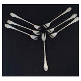 Set of 7 Vintage Rogers AA Ornate Seafood Forks