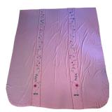 Vintage Pink Bedspread with Embroidered Floral Panels