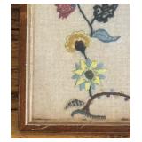 Vintage Floral Framed Needlepoint Decor