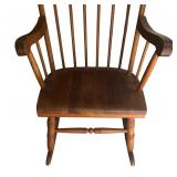 Vintage Wooden Rocking Chair with Spindle Back
