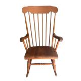 Vintage Wooden Rocking Chair with Spindle Back