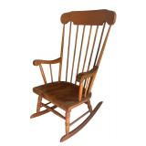 Vintage Wooden Rocking Chair with Spindle Back