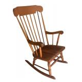 Vintage Wooden Rocking Chair with Spindle Back