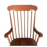 Vintage Wooden Rocking Chair with Spindle Back