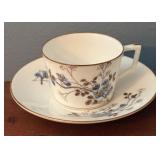 Vintage AK Porcelain Demitasse Cups and Saucers with Floral Designs