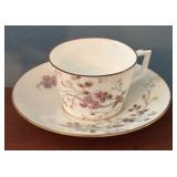 Vintage AK Porcelain Demitasse Cups and Saucers with Floral Designs