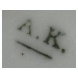 Vintage AK Porcelain Demitasse Cups and Saucers with Floral Designs