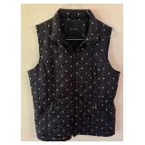 Talbots Quilted Polka Dot Vest Size Medium