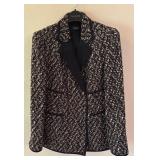 Talbots Black White Tweed Jacket Size 10/12