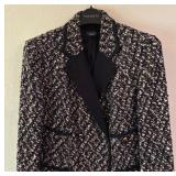 Talbots Black White Tweed Jacket Size 10/12