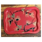 Set of 12 Vintage Metal Trays with Pinecone Design