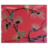 Set of 12 Vintage Metal Trays with Pinecone Design