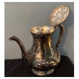 Vintage Silver Plated Coffee Service Set with Tray, Sugar, and Creamer