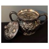 Vintage Silver Plated Coffee Service Set with Tray, Sugar, and Creamer