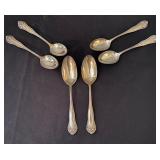 Set of 6 Sterling Silver Spoons with Ornate Floral Pattern