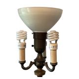 Vintage Floor Lamp with Glass Shade