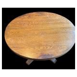 Vintage Round Wood Pedestal Dining Table
