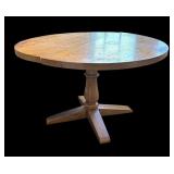 Vintage Round Wood Pedestal Dining Table