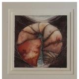 Framed Abstract Art with Nautilus Motif