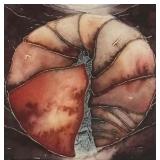 Framed Abstract Art with Nautilus Motif