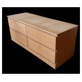 Blonde Wood Four Drawer Dresser