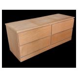 Blonde Wood Four Drawer Dresser