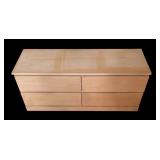 Blonde Wood Four Drawer Dresser