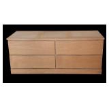 Blonde Wood Four Drawer Dresser