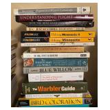 Large Assorted Book Collection including Bird Guides, Nature, History, and Novels