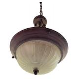 Bronze Chain Pendant Light Fixture with Frosted Glass Bowl