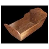 Vintage Wooden Cradle with Rocking Base