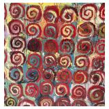 Large Abstract Spiral Acrylic Painting on Canvas