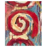 Large Abstract Spiral Acrylic Painting on Canvas