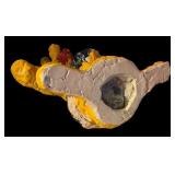 Handmade Yellow Abstract Ceramic Sculpture