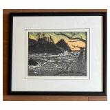 Limited Edition Relief Print "Pt. Lobos, Winter Storm" by  Tom Killion
