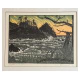Limited Edition Relief Print "Pt. Lobos, Winter Storm" by  Tom Killion