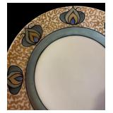 RS Tillowitz Palace China Platter with Six Plates with Art Deco Pattern