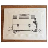 Unframed Art Print with Still Life of Lunchbox and Bottle