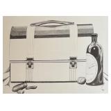 Unframed Art Print with Still Life of Lunchbox and Bottle