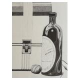 Unframed Art Print with Still Life of Lunchbox and Bottle