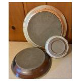 Handmade Pottery Platter and Bowls with Speckled Glaze