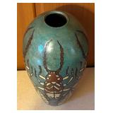 Hemingway Studio Pottery Vase with Insect Design