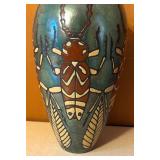 Hemingway Studio Pottery Vase with Insect Design