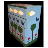 Hand Painted Vintage Dresser with Floral and Bird Motif
