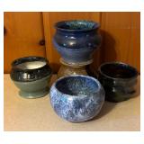 Set of 5 Mary Anderson Handcrafted Pottery Bowls