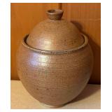 Set of 3 Handmade Stoneware Pottery Pieces with Lids and Pitcher