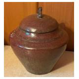 Set of 3 Handmade Stoneware Pottery Pieces with Lids and Pitcher