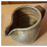 Set of 3 Handmade Stoneware Pottery Pieces with Lids and Pitcher