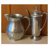 Vintage Pewter Pitcher and Coffee Pot