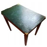 Vintage Wooden Desk with Green Writing Surface
